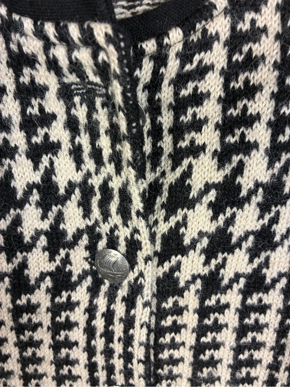 VTG Original Iceland Sweden 100% Scandinavian Lambs Wool Cardigan Sweater - Picture 7 of 16